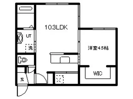 HARUSAKU大町(1LDK/2階)の間取り写真