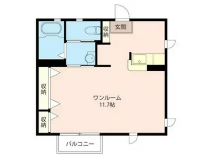 リヴェール壱番館(ワンルーム/1階)の間取り写真