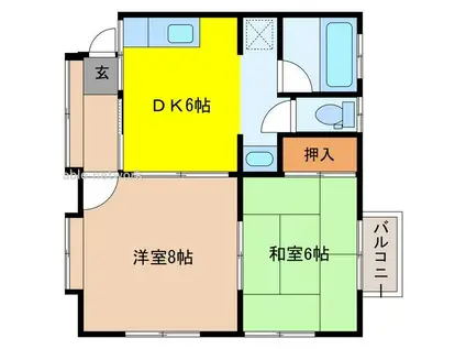 サンハイツ第V(2DK/2階)の間取り写真