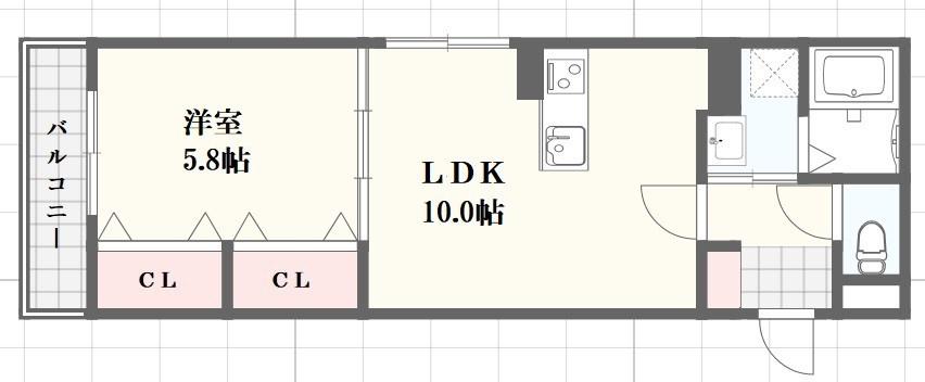 LE CORINDON(1LDK/1階)の間取り写真