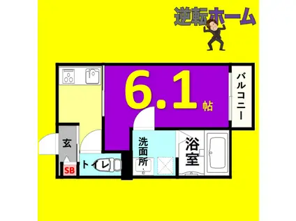 LECOCON瑞穂(1K/1階)の間取り写真