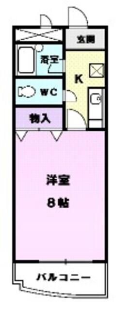 アベニュー名駅(1K/4階)の間取り写真