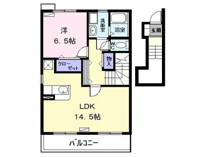 クローバースクエア(1LDK/2階)の間取り写真