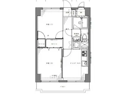 デイム橋本(2DK/9階)の間取り写真