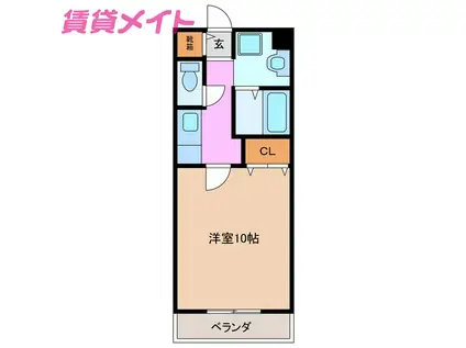 亀山マンションB棟(1K/2階)の間取り写真