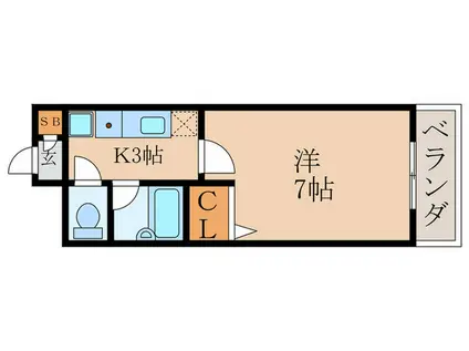 アストリア桂(1K/1階)の間取り写真