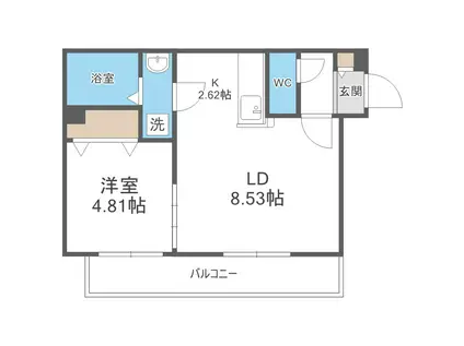ディスティーノレジデンシア715(1LDK/4階)の間取り写真