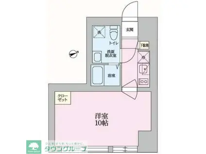 V-MUSIC中野(1K/2階)の間取り写真