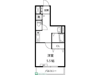 ルーヴェン吉祥寺(1K/2階)の間取り写真