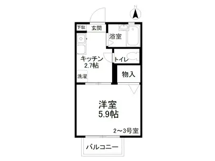 メゾン・サクラ(1K/1階)の間取り写真