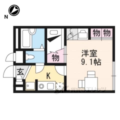 レオパレス佐和山(1K/1階)の間取り写真