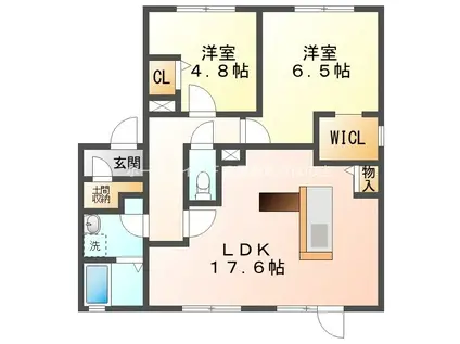 フレシールUMI(2LDK/1階)の間取り写真