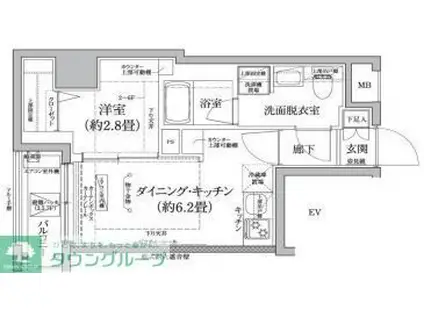 アイル プレミアム横浜ノルド(1DK/3階)の間取り写真