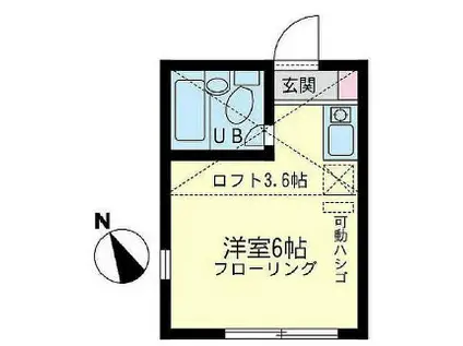 ユナイト塩浜アンドレ(ワンルーム/2階)の間取り写真