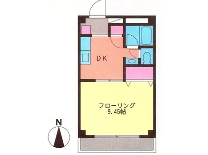 ル・コンフォール(1DK/2階)の間取り写真