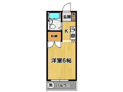ロイヤルハイツ(1K/2階)の間取り写真