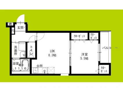 フジパレス春木駅北III番館(1LDK/3階)の間取り写真
