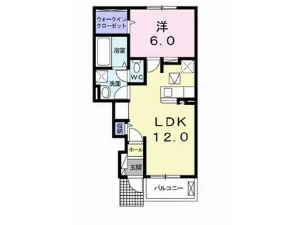 マリ ボヌール(1LDK/1階)の間取り写真