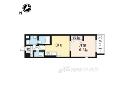 リュミエール(1DK/1階)の間取り写真