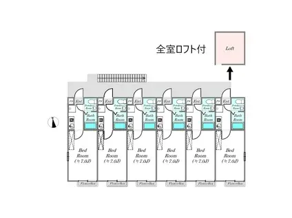 生田8丁目アパート(1K/1階)の間取り写真