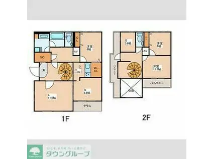レキシントン(3SLDK/1階)の間取り写真