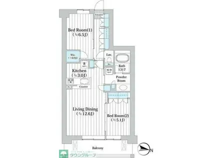 アビティグランデ砧(2LDK/2階)の間取り写真