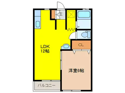 メゾンドサンセールM(1LDK/1階)の間取り写真