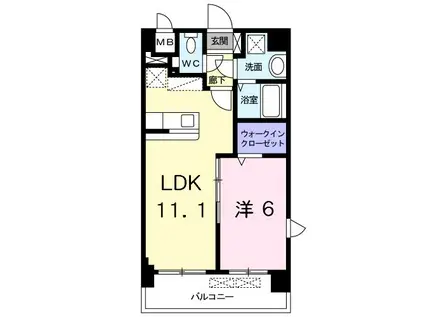 サンガーデン K(1LDK/6階)の間取り写真