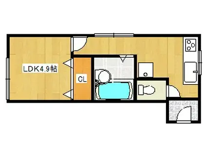 SWEET HEIM(1K/2階)の間取り写真