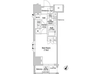 コンフォリア浅草橋(1K/5階)の間取り写真