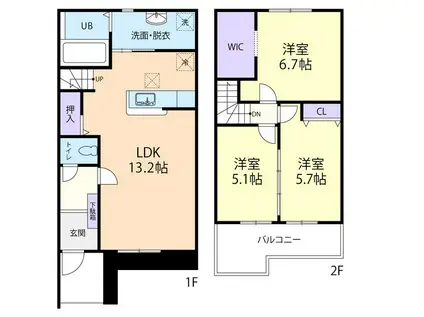 FIVE STARS(3LDK/1階)の間取り写真