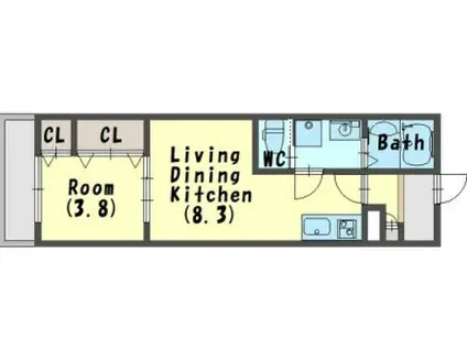 センターポート(1LDK/3階)の間取り写真