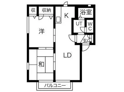 コーポナカミカワ(2LDK/1階)の間取り写真