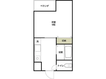 メルシー幸II(1K/3階)の間取り写真