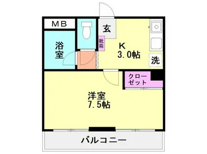 浦安青山ビル(1K/3階)の間取り写真