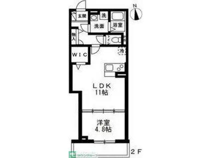 FORTUNA(1LDK/2階)の間取り写真