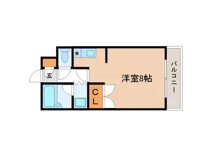 泉中央ハイツ(ワンルーム/4階)の間取り写真