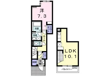 ブライトII(1LDK/1階)の間取り写真