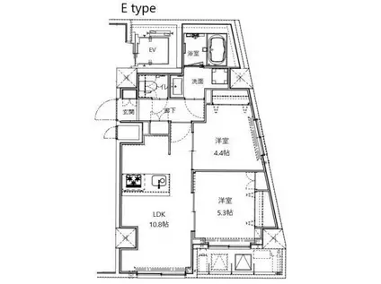 レアライズ町屋(2LDK/4階)の間取り写真