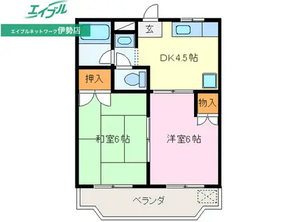 セブンハイツ(2DK/3階)の間取り写真
