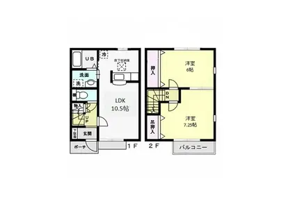 ESPOIR II(2LDK/1階)の間取り写真