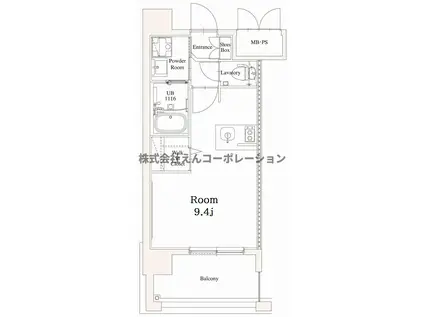 エンクレスト香椎駅前(ワンルーム/15階)の間取り写真