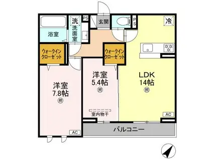 D-ROOM加古川町本町PJ(2LDK/3階)の間取り写真