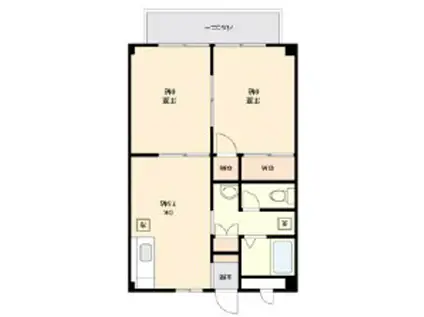 シーサイドヒルズ(2DK/2階)の間取り写真