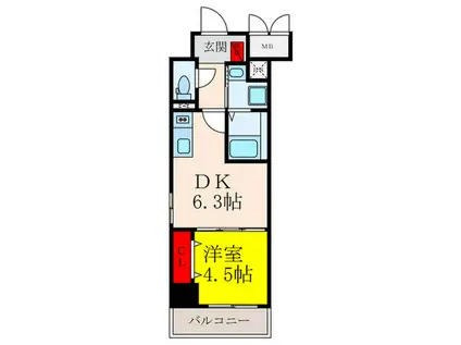 クローバー・レジデンス城東放出(1DK/5階)の間取り写真