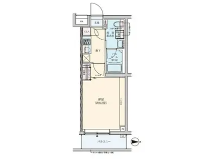 ロアール武蔵中原(1K/4階)の間取り写真