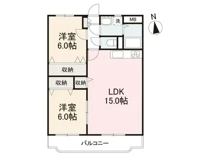 ファミーユ・レインボー(2LDK/3階)の間取り写真