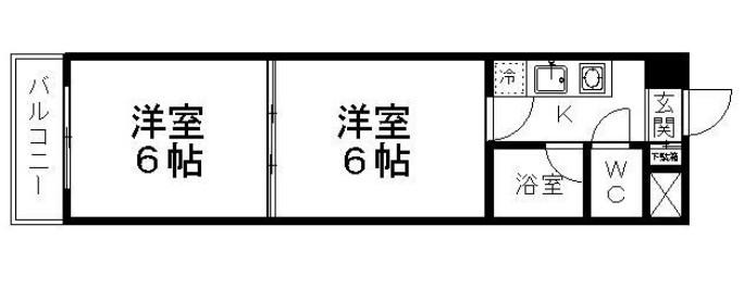 バリュー大和町(2K/8階)の間取り写真