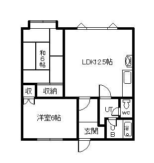 宮崎サンハイツ(2LDK/2階)の間取り写真