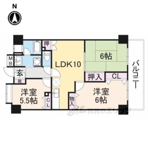 ひよどり(3LDK/3階)の間取り写真
